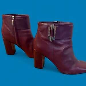 Michael Kors Burgundy Ankle Boots